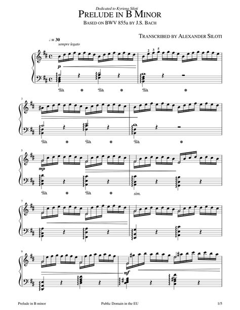 Prelude In B Minor-English Horn Solo With Piano Accompaniment